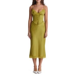 HOUSE OF CB Salma Corset Satin Slipdress in XS A/C